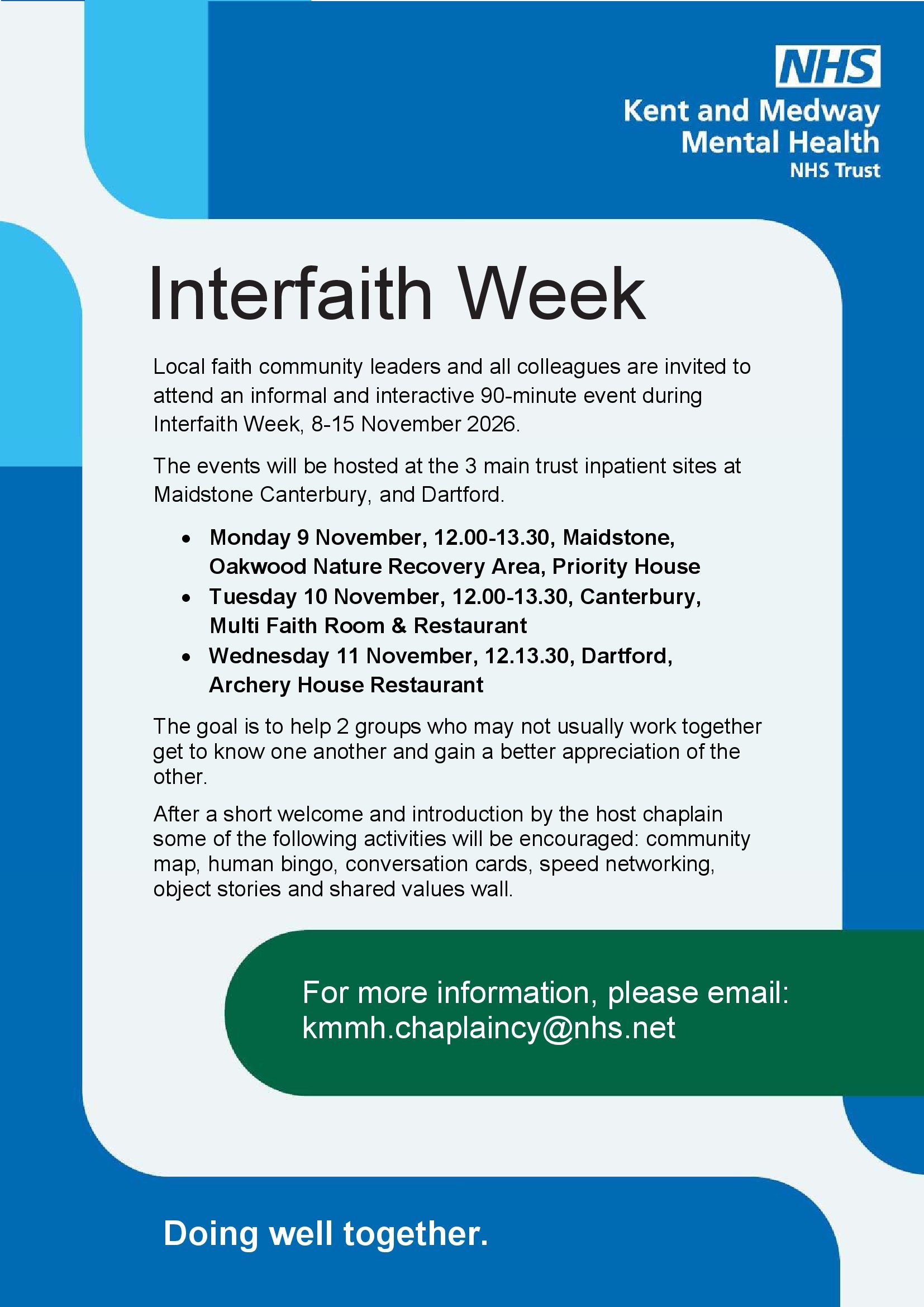 Interfaith Week A4 Poster Invi
